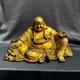 Old Antique Happy Buddha in Gold Gilded Bronze Chinese Antique Home Decoration Happy Buddha Figurines Art Deco