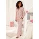 Schlafanzug LASCANA Gr. 40/42, rot (ecru, tiefrot) Damen Homewear-Sets Pyjamas