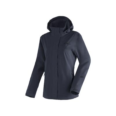 Outdoorjacke MAIER SPORTS "Metor rec W", Damen, Gr. 42, blau (night sky), 100% Polyester, Jacken, Damen Regenjacke wasserdicht mit Kapuze, 2 Taschen außen, Innentasche Image