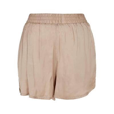 Shorts URBAN CLASSICS "Urban Classics Damen Ladies Viscose Satin Resort Shorts", Damen, Gr. S, US-Größen, grau (softtaupe), 100% Viskose, unifarben, relaxed fit, Hosen Image