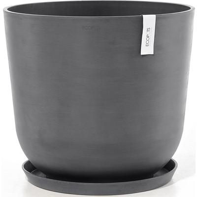 Blumentopf ECOPOTS "Oslo 55 + Wassersystem Grau", grau, B:55cm H:48,5cm T:55cm Ø:52,3cm, Kunststoff, Pflanzgefäße, für i