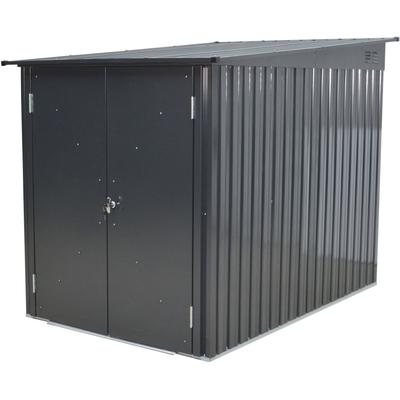 Fahrradbox TEPRO "Bike & More Midi", grau (anthrazit), B:142cm H:157cm T:197cm, Metall, Aufbewahrungsboxen, BxTxH: 142x197x157 cm