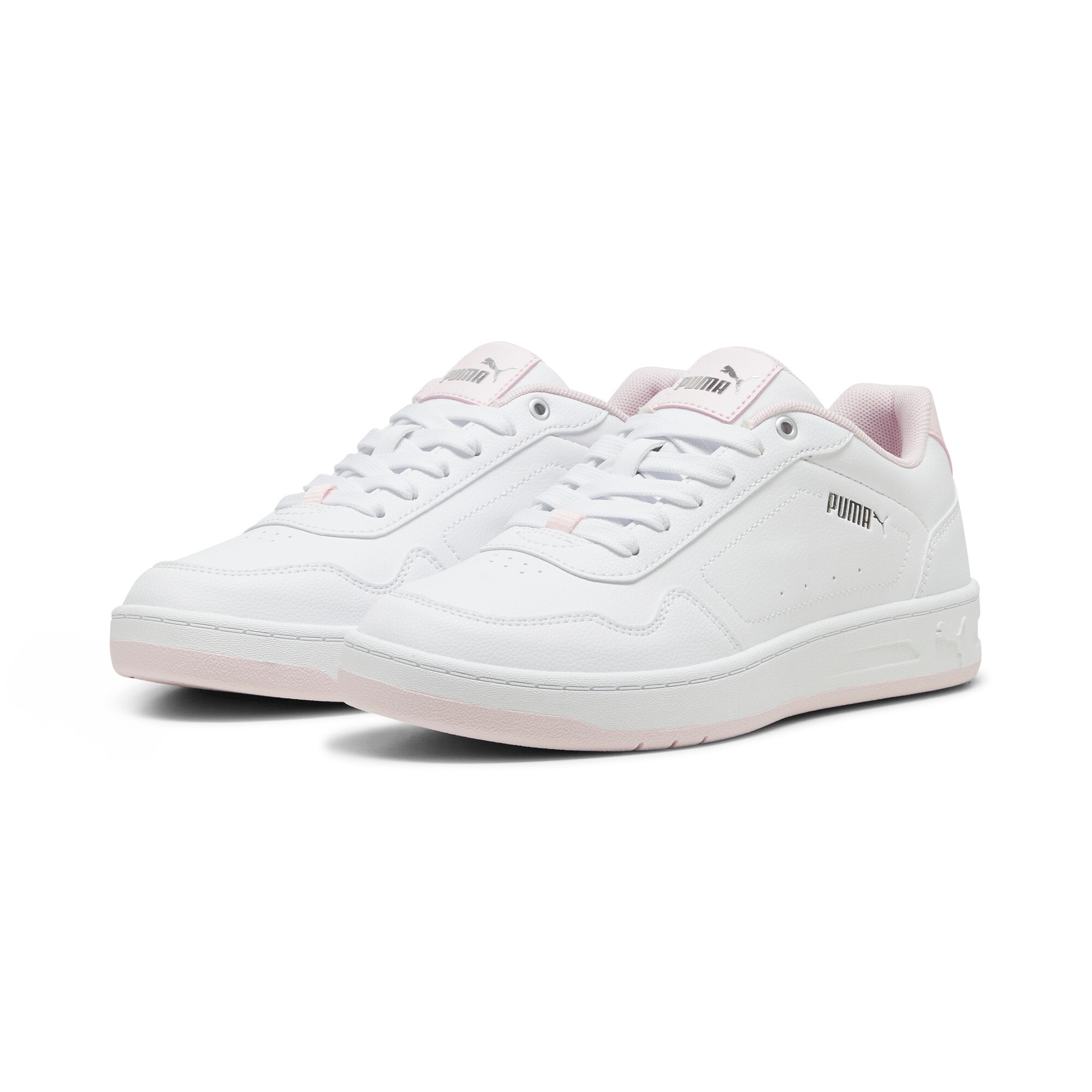 Sneaker PUMA "COURT CLASSY", Damen, Gr. 40, pink (puma weiß, whisp of pink, puma silber), Synthetik, Schuhe Sneaker