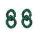 Plus Size Women's Gem Loop Earring by ELOQUII in Emerald (Size NO SIZE)