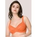 HSIA Freesia Unlined Balconette Bra: Mesh Back Smoothing Bra - Orange / 34 / DDD/F