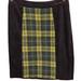 Anthropologie Skirts | Anthropologie Maeve Womens 4 Corduroy Wool Blend Green Yellow Plaid Mini Skirt | Color: Brown/Green | Size: 4