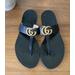 Gucci Shoes | Gucci Marmont Leather T Strap Thong Sandals 39 | Color: Black | Size: 39