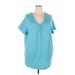 Woman Within Short Sleeve T-Shirt: Teal Tops - Women's Size 26