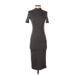 Zara Casual Dress - Midi Mock Short sleeves: Gray Print Dresses - Women's Size Small