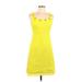Jessica Howard Cocktail Dress - Mini Scoop Neck Sleeveless: Yellow Solid Dresses - Women's Size 10