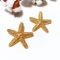 Zara Jewelry | Gold Textured Starfish Stud Earrings N269 | Color: Gold | Size: Os