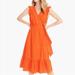 J. Crew Dresses | J. Crew All Over Eyelet Embroidered Wrap Dress 0 | Color: Orange/Red | Size: 0