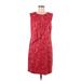 Banana Republic Casual Dress - Shift Crew Neck Sleeveless: Red Dresses - Women's Size 8