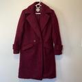 Nine West Jackets & Coats | Nine West Maroon Boucle Knee Length Coat, Size Xs | Color: Blue/Red | Size: Xs