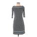 Max Studio Casual Dress: Blue Jacquard Dresses - Women's Size Small