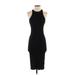 Zara Cocktail Dress - Midi Halter Sleeveless: Black Print Dresses - Women's Size Small