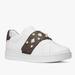 Michael Kors Shoes | Michael Kors Kenna Leather And Studded Logo Sneaker/Optic White | Color: Brown/White | Size: 6