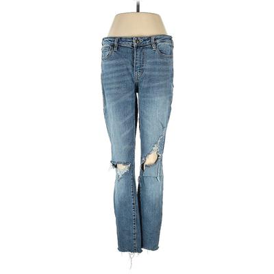 True Religion Jeans - High Rise Straight Leg Boyfriend: Blue Bottoms - Women's Size 29 - Distressed Wash