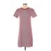 Draper James Casual Dress - Shift Crew Neck Short sleeves: Red Color Block Dresses - Women's Size Small
