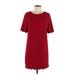 Monteau Casual Dress - Shift: Burgundy Solid Dresses - Women's Size Large