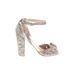 Betsey Johnson Heels: Slip On Chunky Heel Cocktail Party Silver Shoes - Women's Size 9 - Open Toe