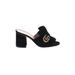 Gucci Mule/Clog: Slide Chunky Heel Casual Black Print Shoes - Women's Size 37 - Open Toe