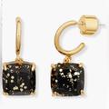 Kate Spade Jewelry | New Kate Spade New York Mini Small Huggie Hoops Black Glitter | Color: Black/Gold | Size: Os