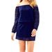 Lilly Pulitzer Dresses | Lilly Pulitzer Lana Off The Shoulder Skort Romper Navy Scalloped Shell Lace | Color: Blue | Size: Xxs