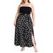 Plus Size Women's Maxi Skirt With Tie Waist by ELOQUII in Scattered Dots (Size 16)