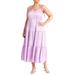 Plus Size Women's Tiered Satin Maxi Dress by ELOQUII in Pastel Lilac (Size 26)