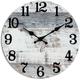 Shining House - Horloge Horloge Murale Grise - Horloge Murale Rustique de 25 cm à Piles,