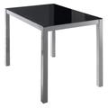 Table de cuisine noire en verre Table de salle à manger rectangulaire moderne Gris Pieds fixes