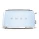 Toaster/Grille-pain Annees 50, 4 tranches, Bleu Azur TSF02PBEU - Smeg