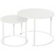 Lot de 2 tables rondes gigognes manuel blanches