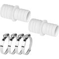 Raccord de tuyau ø 38 mm pour colliers de serrage en acier inoxydable pour piscine,2+4pcs