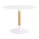 Table à manger ronde bois laqué blanc et pieds métal blanc Rika 120cm