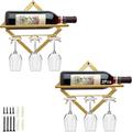 Porte - vin mural en mtal 2pcs stemware Glass rack, upgradable porte - vin suspendu pliable avec 3