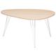 Table basse en bois coloris chêne clair et métal blanc - longueur 97 x Profondeur 65 x Hauteur 50