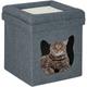 Grotte pour chat, pliable, avec coussin et couvercle, h x l x p : env. 44 x 40 x 40 cm, gris foncé