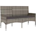 Banc de jardin meuble de patio d'extérieur terrasse à 3 places avec coussins 140 x 51 x 85 cm gris