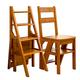 W&X Vintage Step Stool Dining Chair Multifunction Farmhouse Kitchen Furniture,Thicken Wooden 2 IN 1 Not-slip Chair Ladder,Solid Wood Magic Ladder Chair-A 90x47x35cm(35x19x14inch) hopeful
