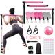 Kisnbld Pilates Bar Kit with Resistance Bands, Multifunctional Pilates Bar with 3 Set Exercise Resistance Bands, Portable Pilates Equipment for Women Home Gym Yoga Workouts