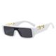 One Piece Small Rectangle Leopard Sunglasses For Women Fashion Gradient Sun Glasses Men Hip Hop Shades Flat Eyewear,white gray,One size