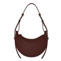 Leather Crescent Bag for Women, Saddle Shoulder Bag, Hobo Sling Crossbody Bag Purse Handbag Casual Dumpling Bag, Cognac（reddish Brown Color）