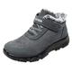 Kangyan Men's Keep Toe Shoes Boots Sport Fashion Warm Flock Snow Flat Winter Non-Slip Round Men's Boots Men's Shoes 47 Black, gray, 9 UK