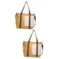 SOIMISS 2pcs Large Capacity Canvas Bag Bag Bag Large Capacity Tote Bag Multipurpose Tote Bag Foldable Grocery Bags Handbags Tote Purse for Women