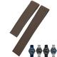 TINTAG 20mm 22mm Rubber Silicone Watch Strap Black Blue Brown Watch Bands for Tag Heuer CARRERA AQUARACER F1 Diving Waterproof Bracelet (Color : Brown without buckle, Size : 22mm)