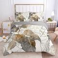 Single Bedding Set Leaves Bedding Set Grey Cricket Duvet Cover for Kids Soft Breathable Hypoallergenic Microfiber Duvet Cover with Zipper Closure, 1 Duvet Cover 135x200 cm + 2 Pillowcases 50x75 cm