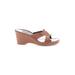 Paul Green Sandals: Slip-on Platform Boho Chic Brown Print Shoes - Women's Size 6 1/2 - Open Toe