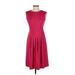 Lauren by Ralph Lauren Casual Dress - DropWaist: Burgundy Solid Dresses - Women's Size 4